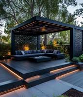 Luxurious patio with fire pit and seating